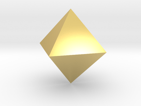 Octahedron 10mm in Polished Brass