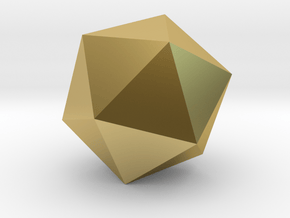Icosahedron 10mm in Polished Brass