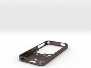 IPhone 5S Case Reaction in Polished Bronzed Silver Steel