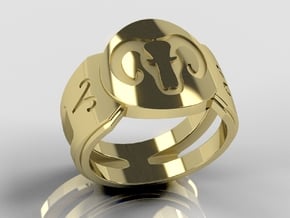 Aries Signet Ring Lite in 14K Yellow Gold: 10 / 61.5