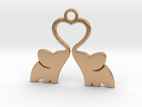 Elephant Heart Pendant in Natural Bronze