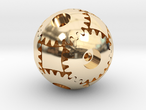 Sphere Gear T20D34 in 14k Gold Plated Brass