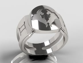 Gemini Signet Ring Lite in Polished Silver: 10 / 61.5