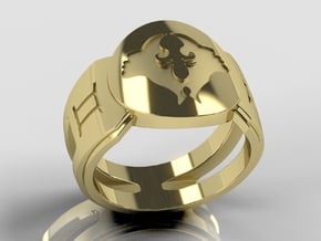 Gemini Signet Ring Lite in 14K Yellow Gold: 10 / 61.5