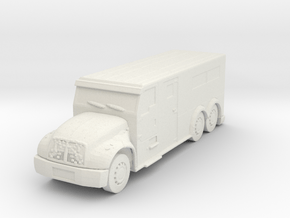 International Armored Truck 6x6 1/100 in White Natural Versatile Plastic