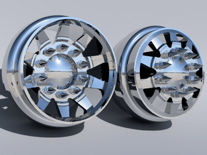1/64 scale "Baller Hauler" wheels 10mm Dia -4 sets in Tan Fine Detail Plastic