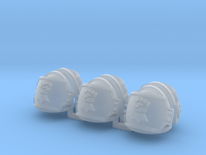 Veteran Shoulder Pads - Fist  x6 in Tan Fine Detail Plastic