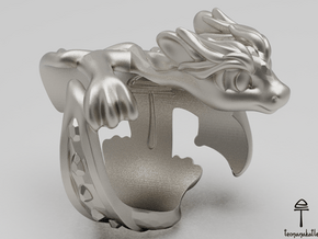 Cute Dragon Ring (all sizes) in Fine Detail Polished Silver: 5 / 49