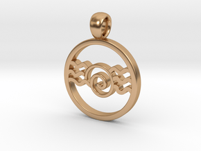 Snail and Waves Amulet in Polished Bronze