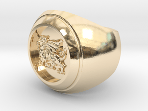 Welsh Dragon Signet Ring in 14k Gold Plated Brass
