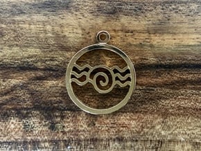 Snail and Waves Amulet in 18k Gold Plated Brass