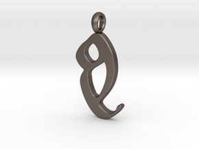 Make Peace Symbol in Polished Bronzed-Silver Steel
