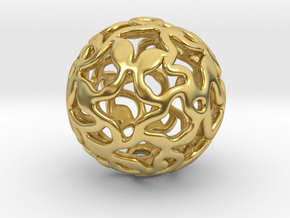 Winding Paths - Voronoi Style Pendant in Polished Brass