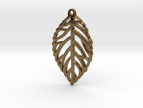 Leaf Pendant / Earring in Polished Bronze