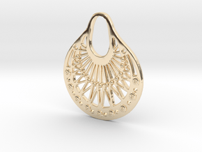 Ornamental Pendant / Earring in 14K Yellow Gold