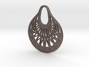Ornamental Pendant / Earring in Polished Bronzed Silver Steel
