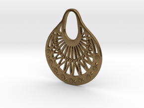 Ornamental Pendant / Earring in Natural Bronze