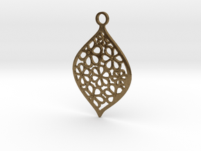 Floral Pendant / Earring in Natural Bronze