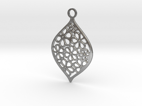 Floral Pendant / Earring in Natural Silver