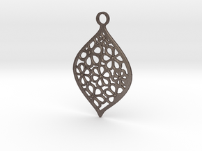 Floral Pendant / Earring in Polished Bronzed Silver Steel
