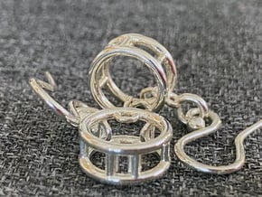 Wheel Gymnastics Earrings in Polished Silver (Interlocking Parts)