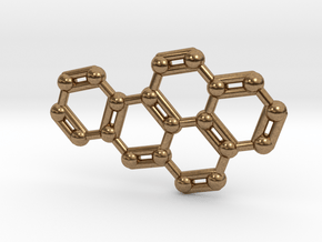 Benzo[a]pyrene Molecule Necklace Keychain in Natural Brass