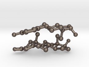 Testosterone and Estrogen SMALL in Polished Bronzed Silver Steel