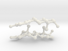 Testosterone and Estrogen SMALL in White Natural Versatile Plastic