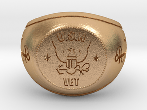 NAVY VET Signet Ring v02 in Natural Bronze: 5 / 49