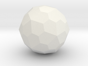 Pentagonal Hexecontahedron (laevo) - 1 Inch in White Natural Versatile Plastic