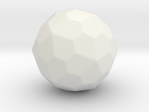 Pentagonal Hexecontahedron (laevo) - 1 In-Round1 in White Natural Versatile Plastic