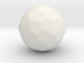 Pentagonal Hexecontahedron (laevo) - 1 In- RoundV2 in White Natural Versatile Plastic