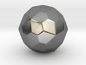 Pentagonal Hexecontahedron (laevo) -10mm-RoundV1 in Polished Silver
