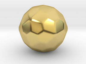 Pentagonal Hexecontahedron (laevo) - 10 mm-RoundV2 in Polished Brass