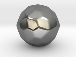 Pentagonal Hexecontahedron (laevo) - 10 mm-RoundV2 in Polished Silver