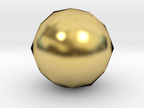 Pentagonal Hexecontahedron (laevo) - 10 mm in Polished Brass