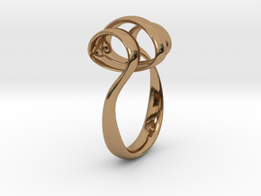Triple Curl ring in Polished Brass: 7 / 54
