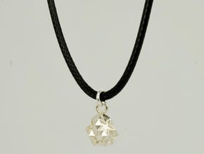 Star Crystal Pendant in Natural Silver