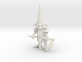 Guardin'Gnome with Axe in White Natural Versatile Plastic