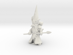 Guardin'Gnome with Spear in White Natural Versatile Plastic