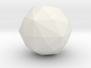 Disdyakis Triacontahedron - 1 Inch in White Natural Versatile Plastic