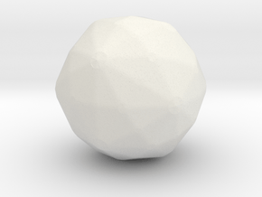 Disdyakis Triacontahedron - 1 Inch - Rounded V1 in White Natural Versatile Plastic