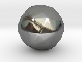 Disdyakis Triacontahedron - 10 mm - Rounded V2 in Polished Silver