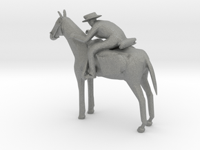 HO Scale Cowboy and Horse in Gray PA12