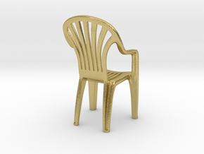 Plastic chair Pendant/miniature (37mm) in Natural Brass