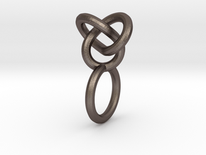 knot ring_series 1 in Polished Bronzed-Silver Steel: 3 / 44