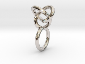 knot ring_series 1 in Rhodium Plated Brass: 3 / 44