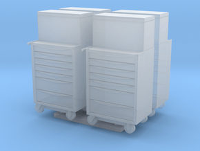 1:55 Scale Modern Toolboxes x4 in Smooth Fine Detail Plastic
