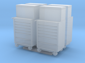 1:76 Scale Modern Toolboxes x4 in Smooth Fine Detail Plastic