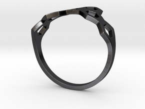 No. 6 Bee Ring in Polished and Bronzed Black Steel: 5 / 49